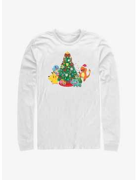 Pokémon Christmas Tree Pikachu, Squirtle, Bulbasaur And Charmander Long-Sleeve T-Shirt, , hi-res