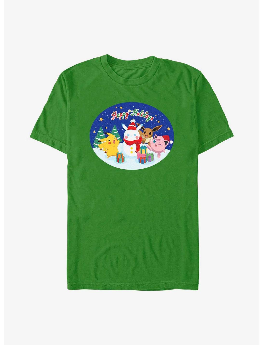 Pokémon Happy Holidays Pikachu, Jigglypuff And Eevee T-Shirt, KELLY, hi-res