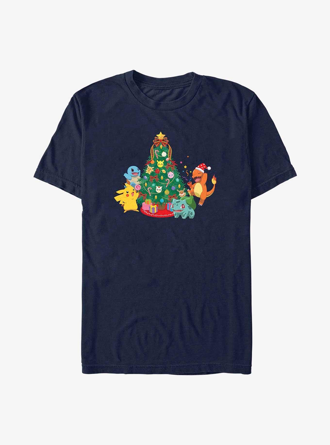 Pokémon Christmas Tree Pikachu, Squirtle, Bulbasaur And Charmander T-Shirt, , hi-res
