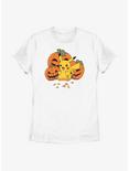 Pokémon Pumpkins And Candy Corn Pikachu Womens T-Shirt, WHITE, hi-res