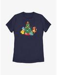 Pokémon Christmas Tree Pikachu, Squirtle, Bulbasaur And Charmander Womens T-Shirt, NAVY, hi-res