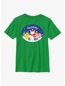 Pokémon Happy Holidays Pikachu, Jigglypuff And Eevee Youth T-Shirt, , hi-res