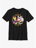 Pokémon Pichu And Delibird Holiday Party Youth T-Shirt, BLACK, hi-res