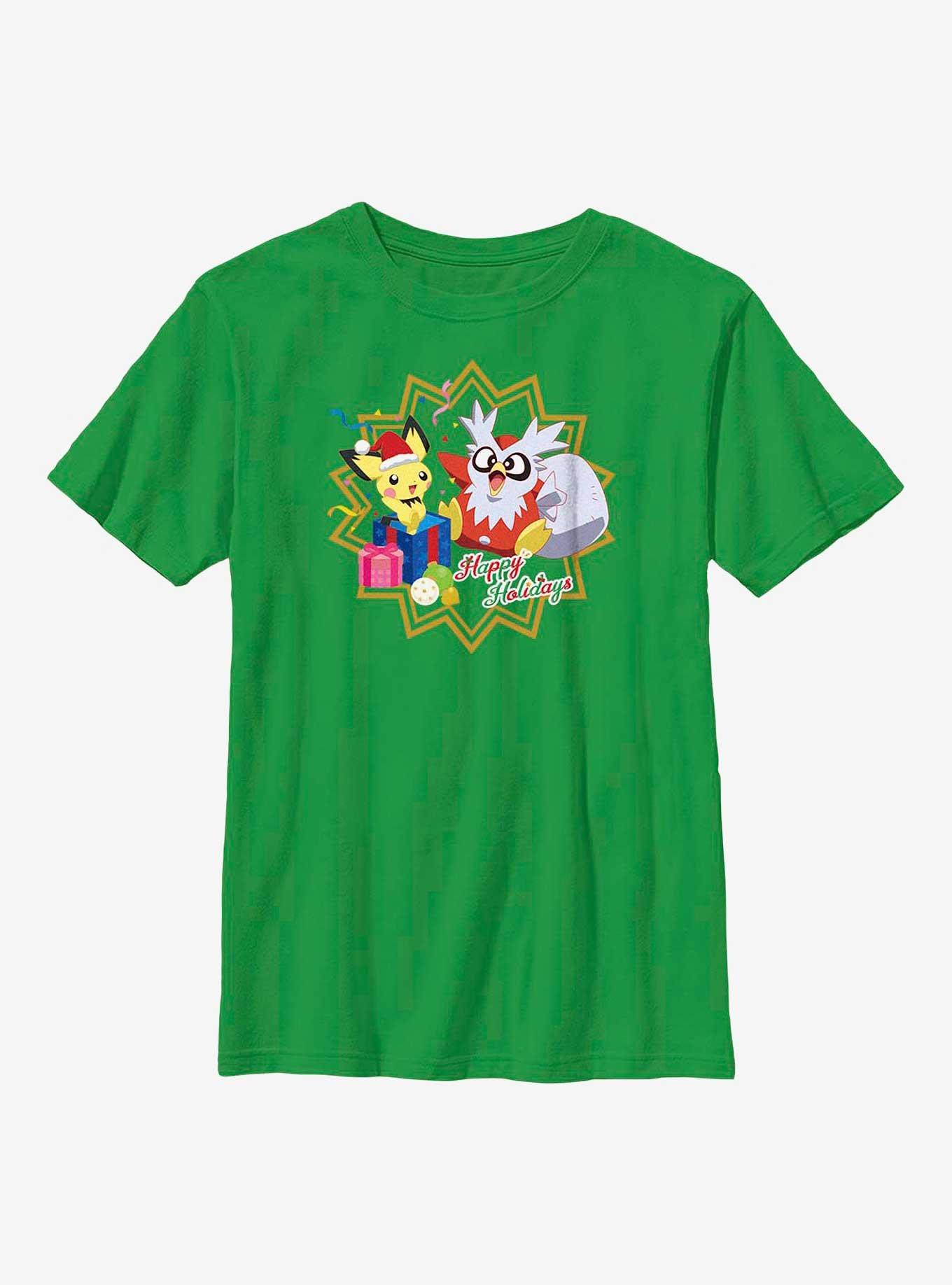 Pok&eacute;mon Pichu And Delibird Holiday Party Youth T-Shirt, , hi-res