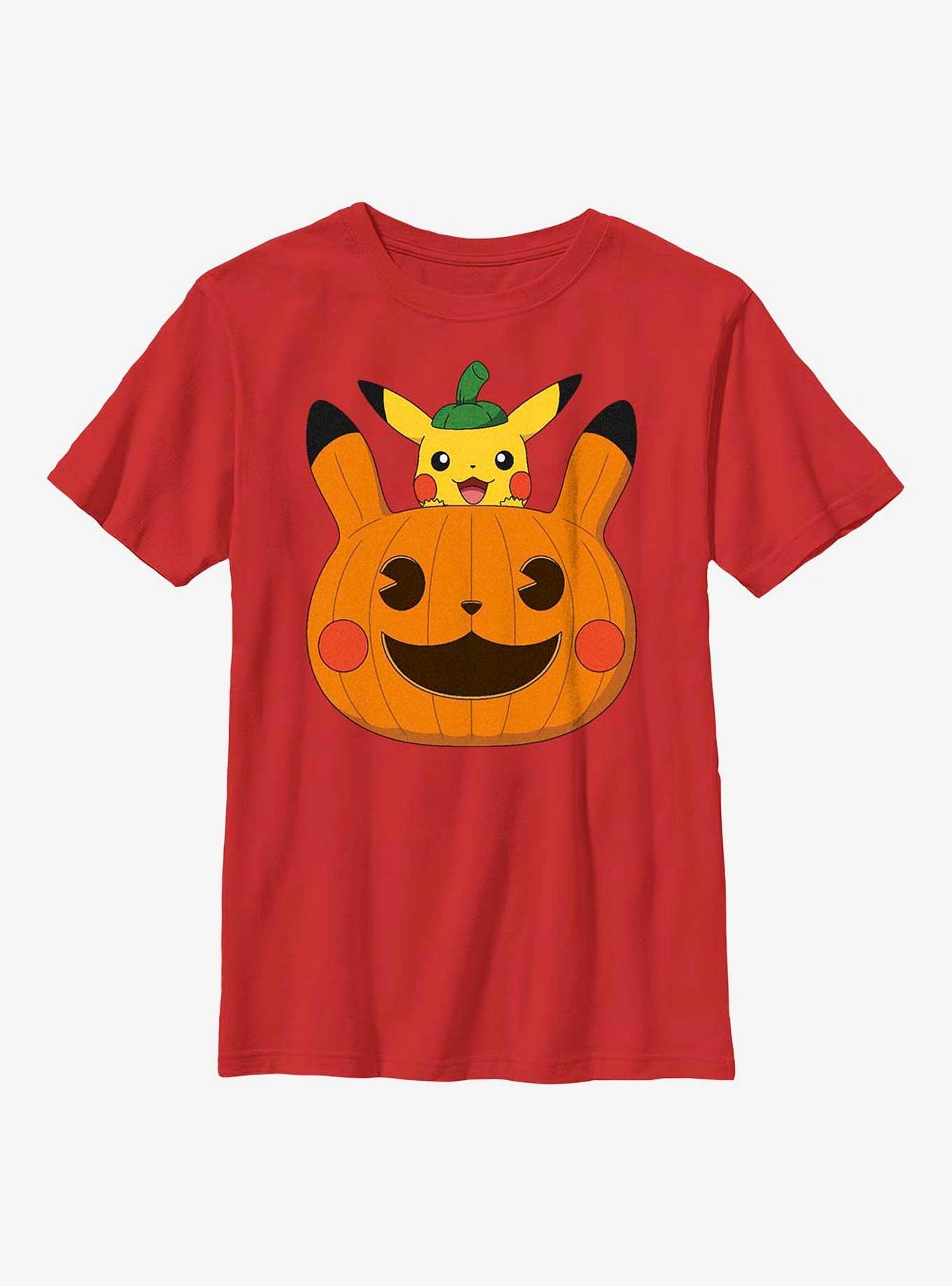Pok&eacute;mon Pumpkin Pikachu Youth T-Shirt, RED, hi-res