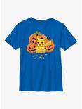 Pokémon Pumpkins And Candy Corn Pikachu Youth T-Shirt, ROYAL, hi-res