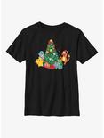 Pokémon Christmas Tree Pikachu, Squirtle, Bulbasaur And Charmander Youth T-Shirt, BLACK, hi-res
