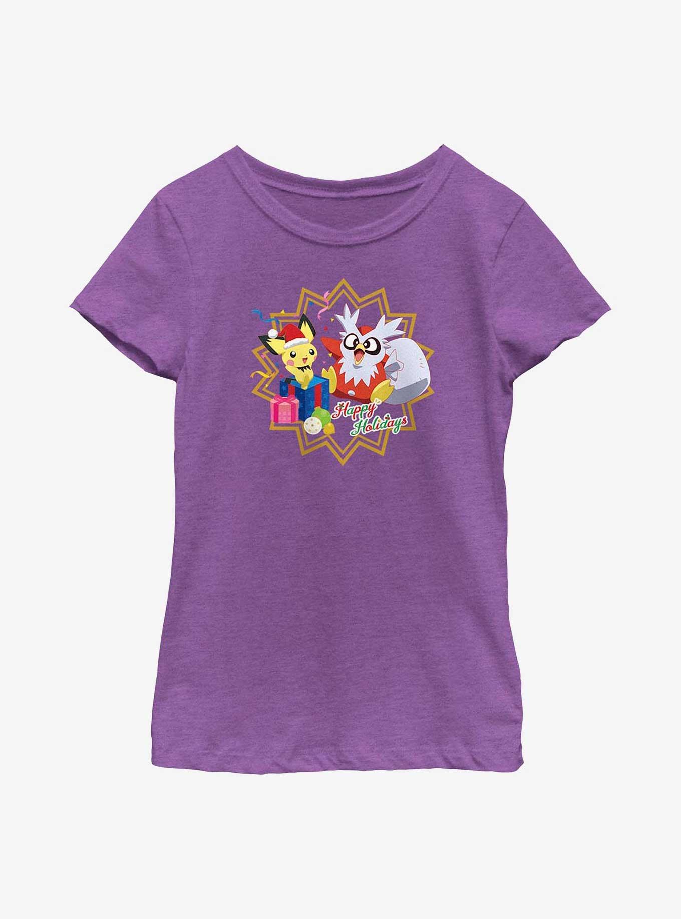 Pok&eacute;mon Pichu And Delibird Holiday Party Youth Girls T-Shirt, , hi-res
