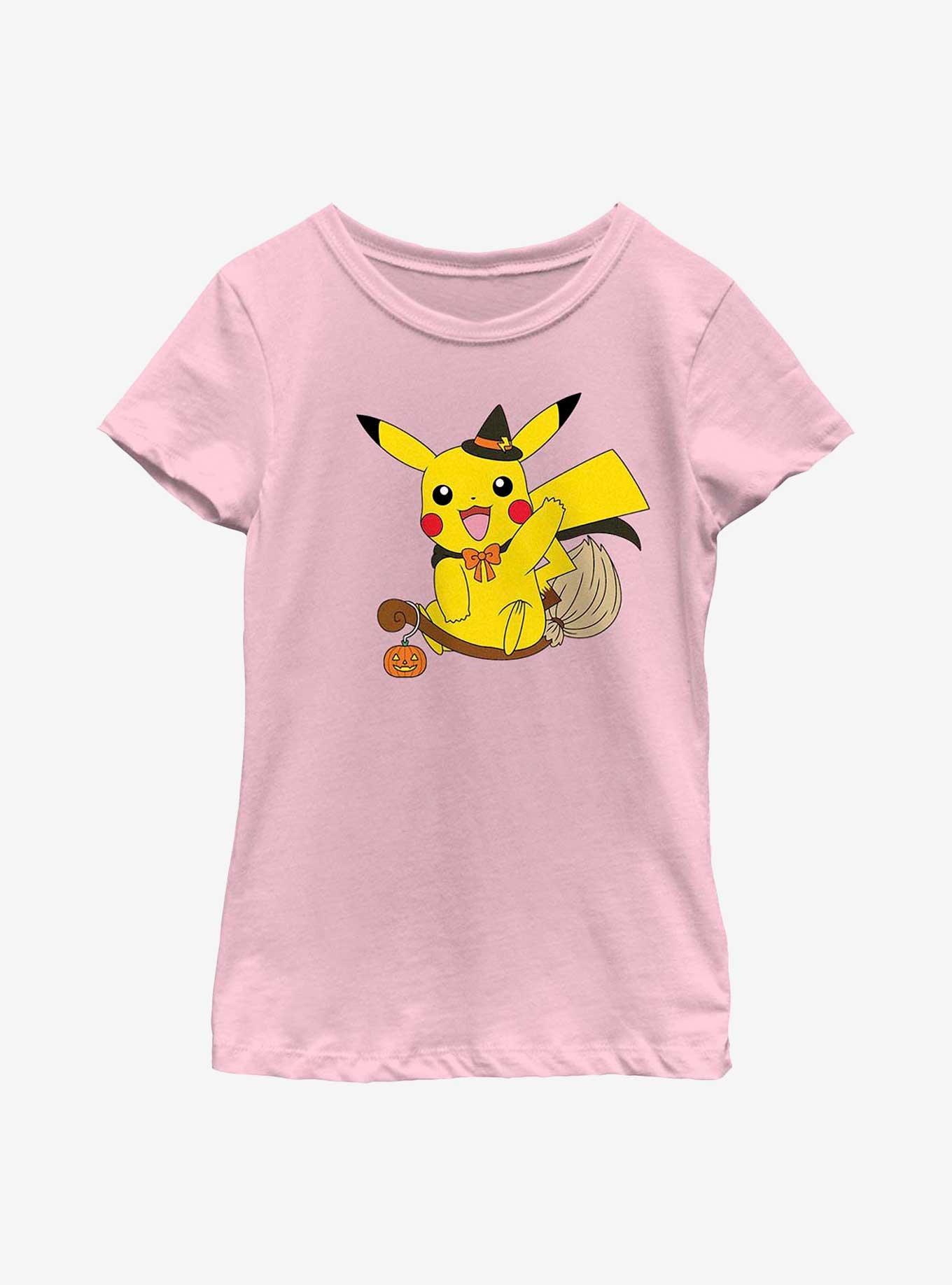 Pok&eacute;mon Witch Flying Pikachu Youth Girls T-Shirt, PINK, hi-res view 1