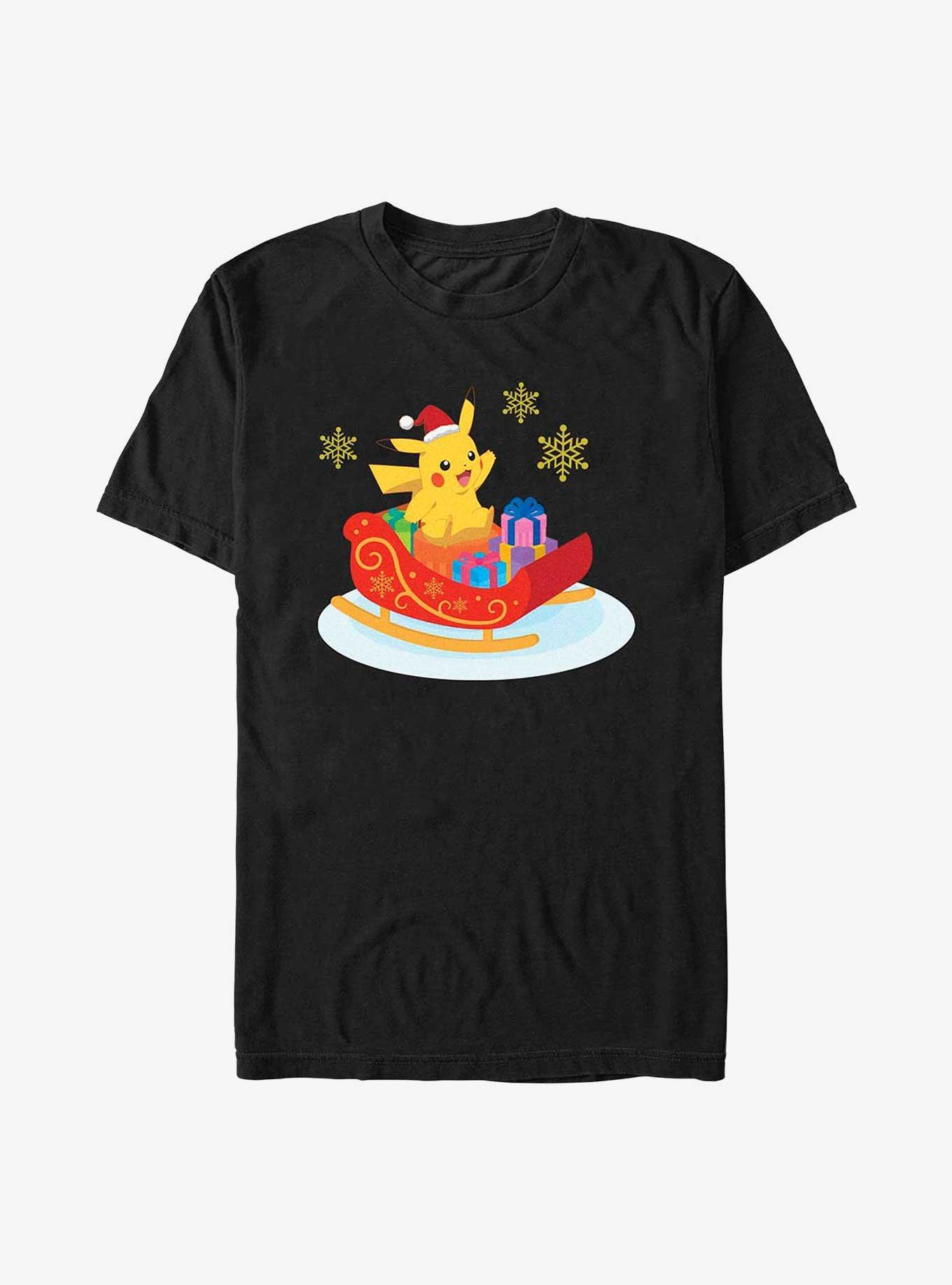 Pokémon Pikachu Christmas Ride T-Shirt, BLACK, hi-res