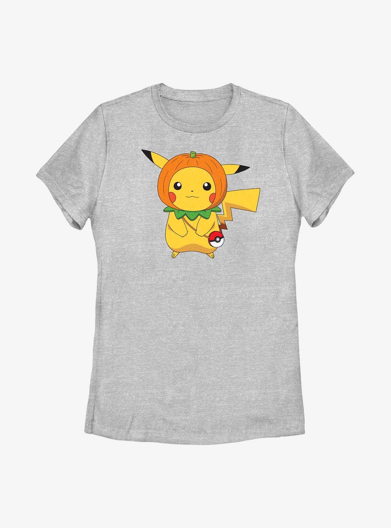 Pokémon Pumpkin Hat Pikachu Womens T-Shirt, ATH HTR, hi-res