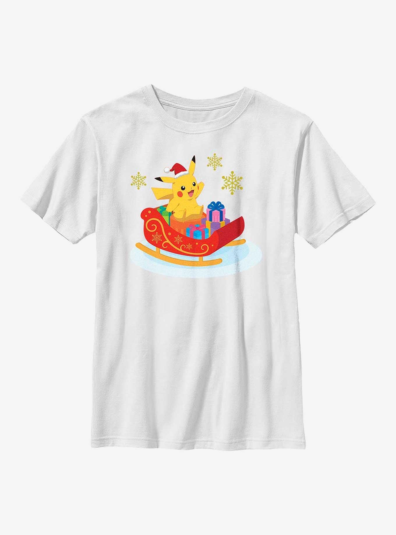 Pokémon Pikachu Christmas Ride Youth T-Shirt, WHITE, hi-res