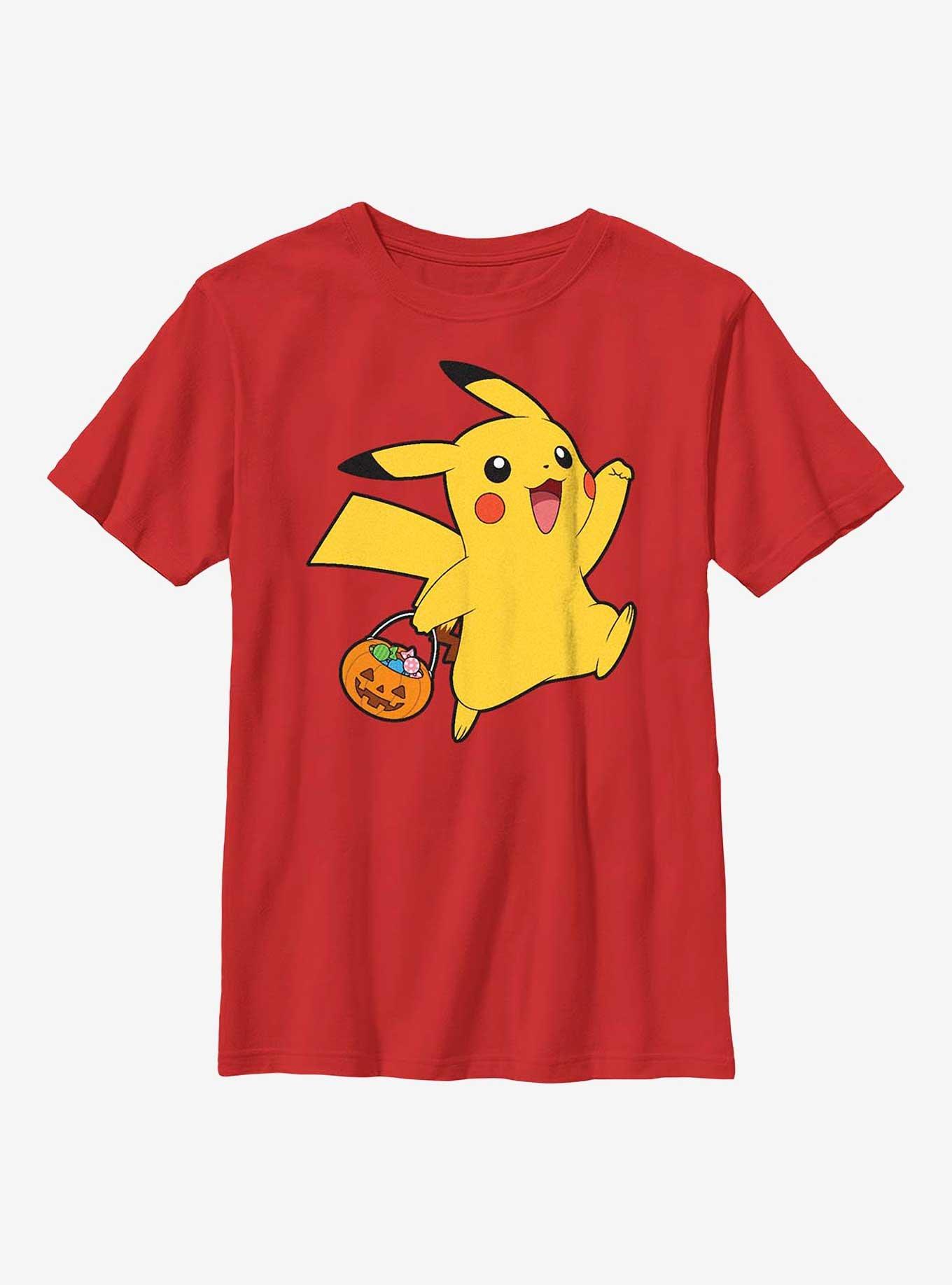 Pokémon Pikachu Trick-Or-Treating  Youth T-Shirt, RED, hi-res
