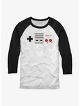 Nintendo Nes Controller Raglan T-Shirt, WHTBLK, hi-res