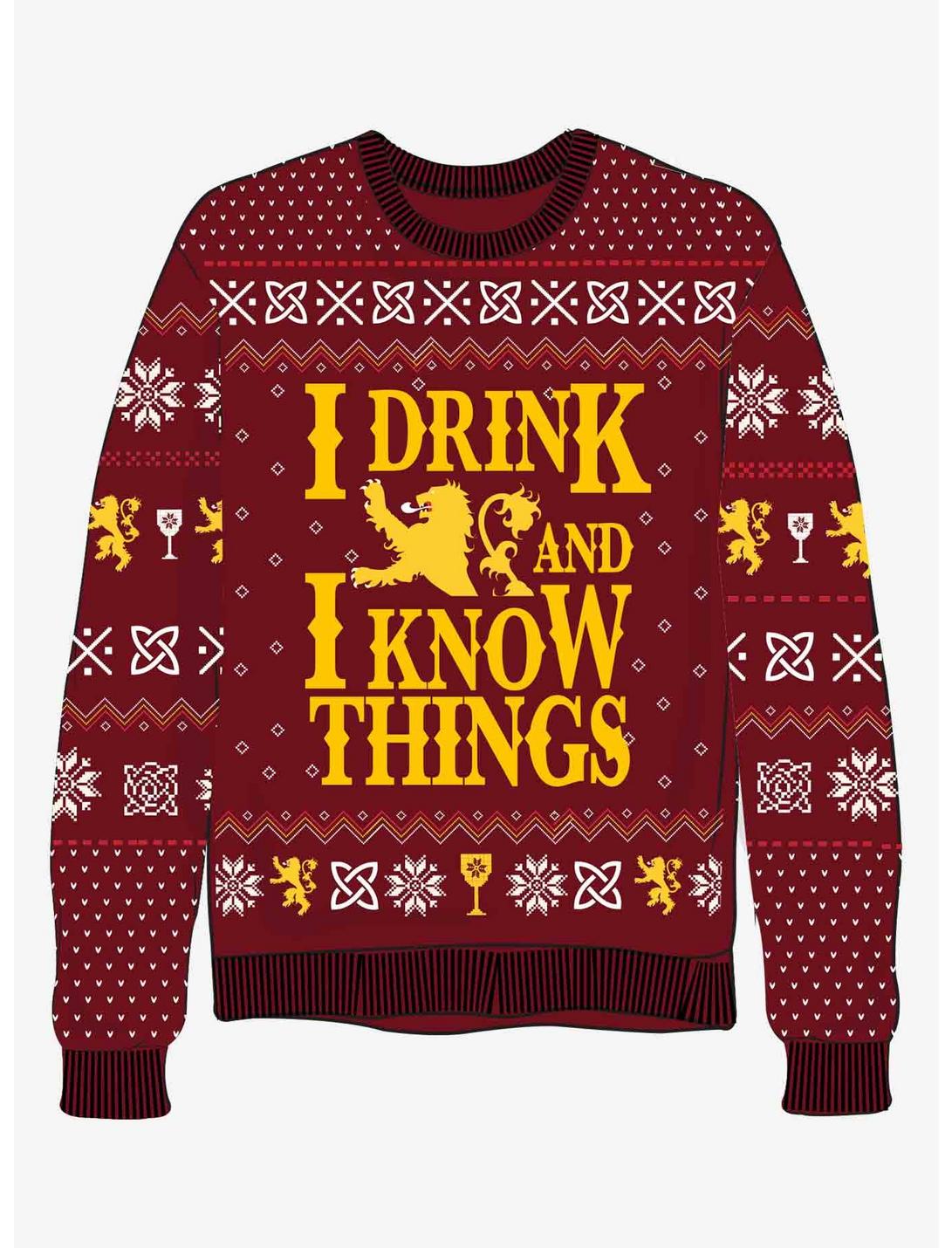 Game Of Thrones I Drink And I Know Things Knit Sweater, MULTI, hi-res