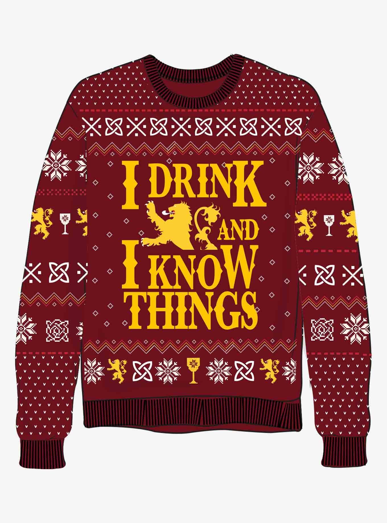 Game Of Thrones I Drink And I Know Things Knit Sweater, MULTI, hi-res