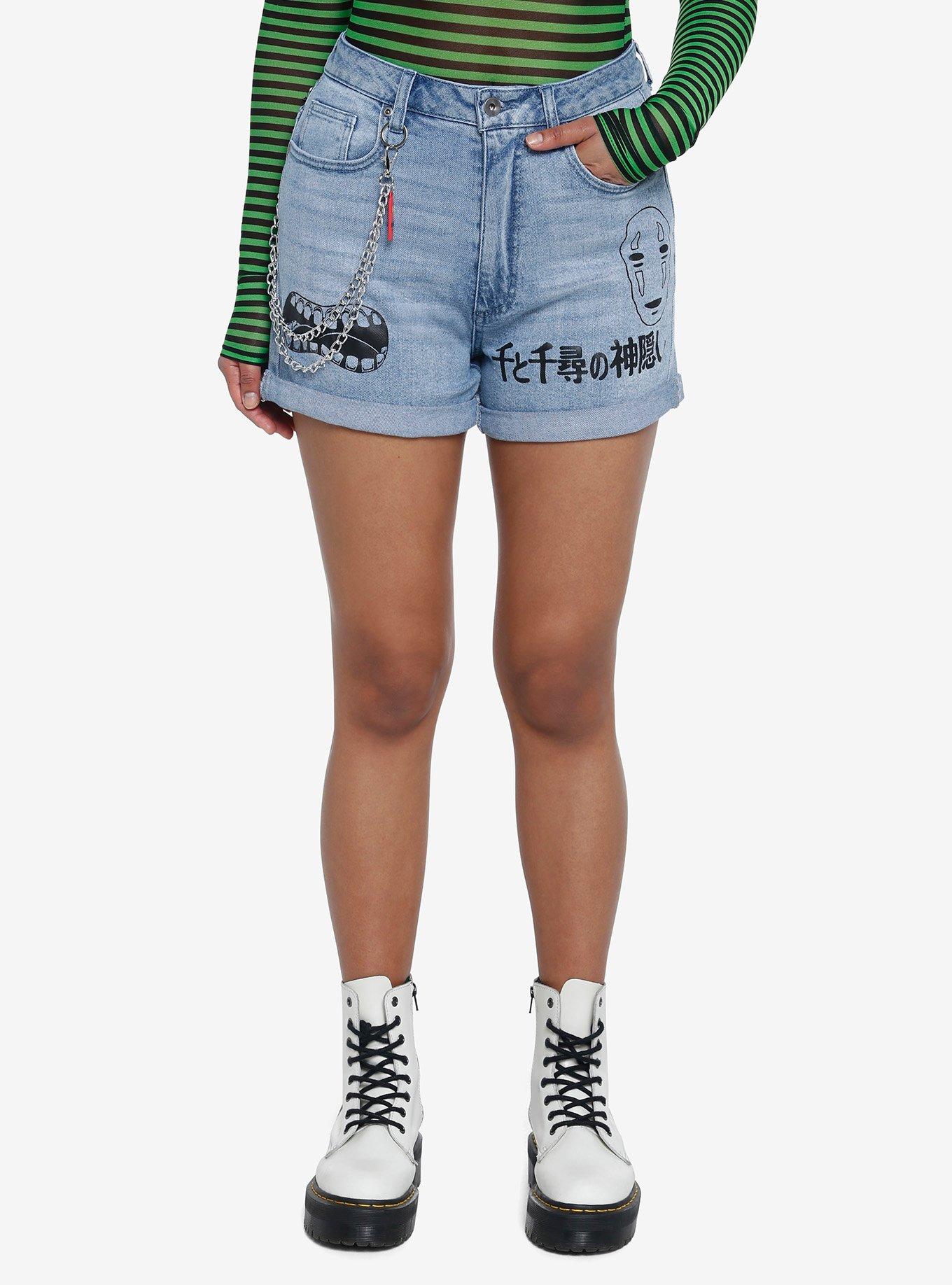 Her Universe Studio Ghibli Spirited Away No-Face Mom Shorts, LIGHT INDIGO, hi-res