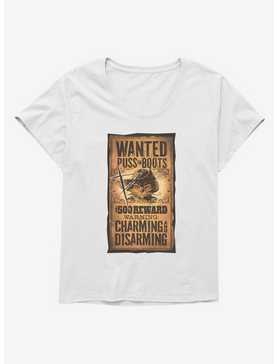 Puss In Boots Scratched Wanted Poster Girls T-Shirt Plus Size, , hi-res