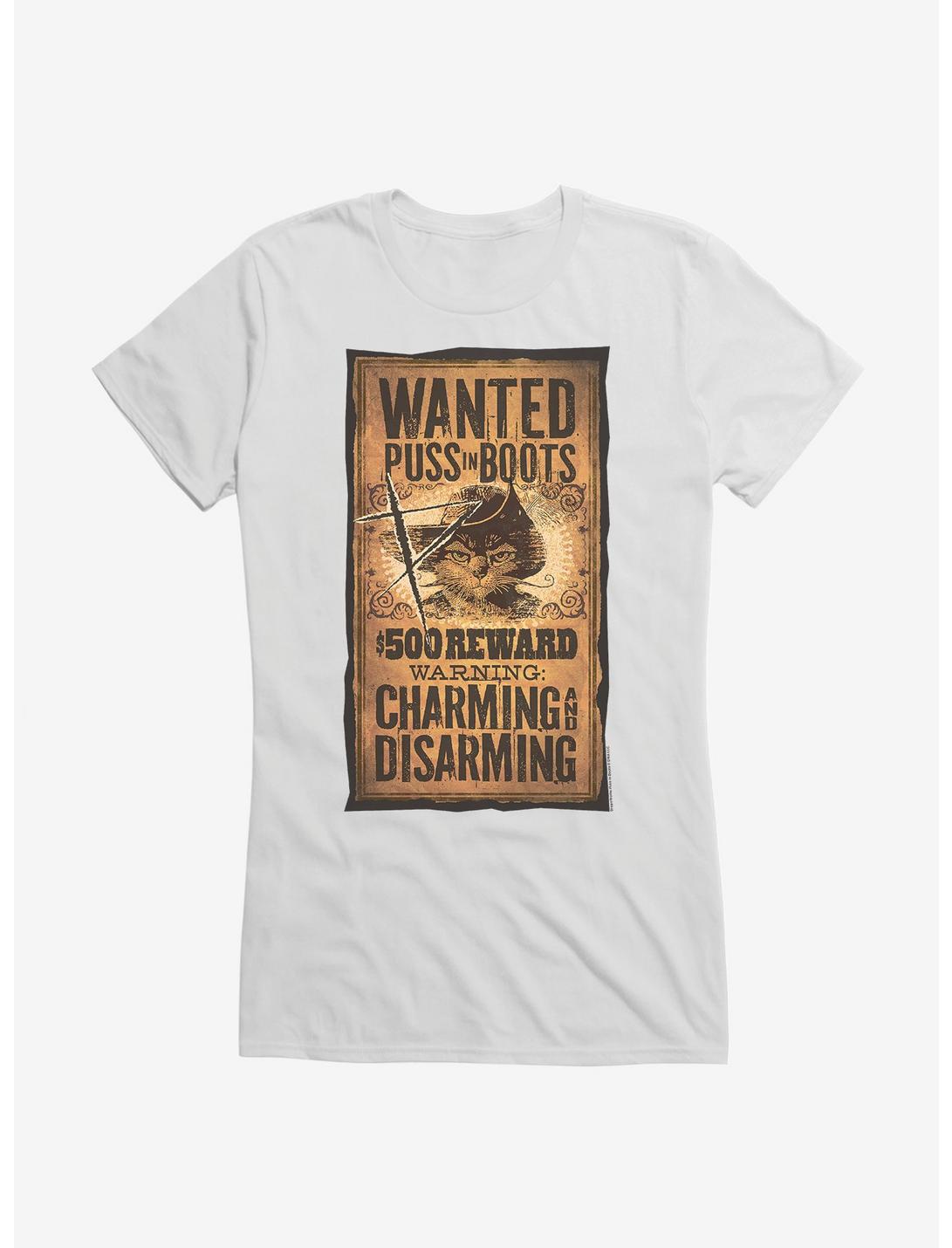 Puss In Boots Scratched Wanted Poster Girls T-Shirt, , hi-res