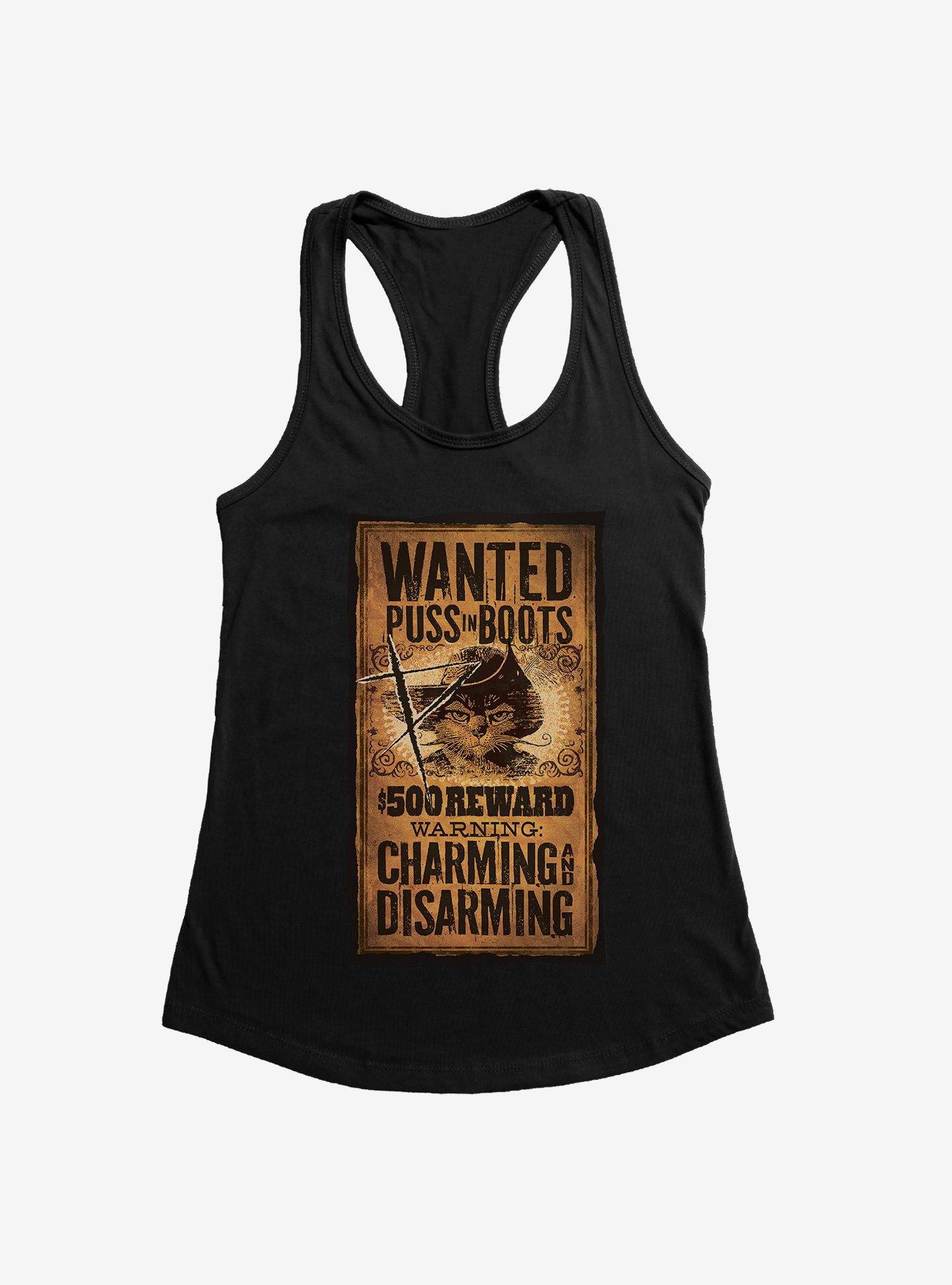 THRDLESS Puss In Boots Scratched Wanted Poster Girls Tank