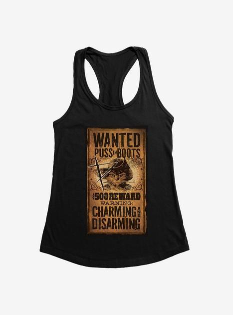 Puss In Boots Scratched Wanted Poster Girls Tank | Hot Topic