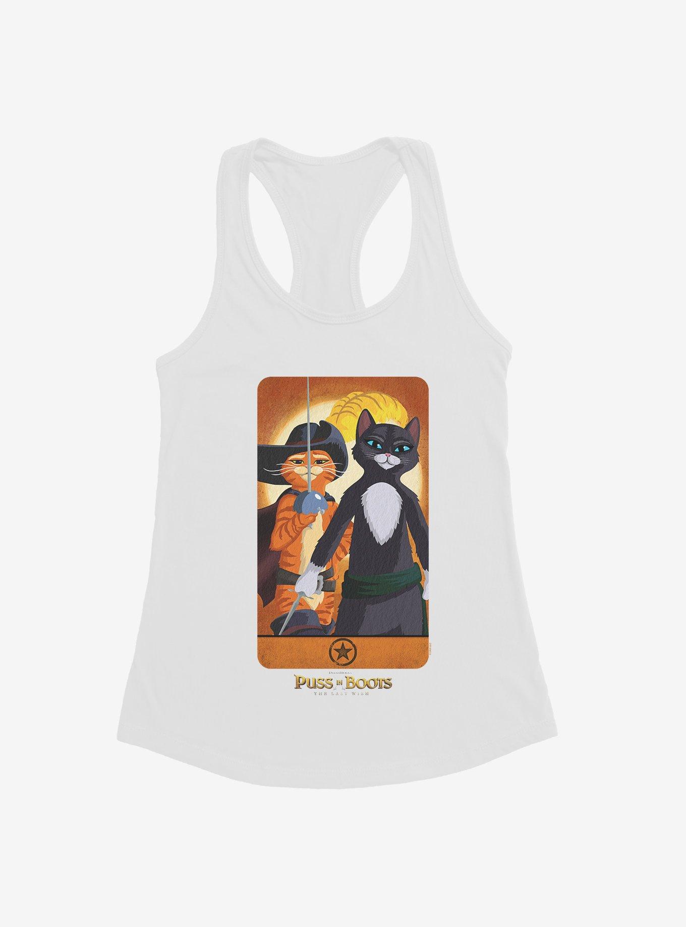 Puss In Boots With Softpaws Card Girls Tank, WHITE, hi-res