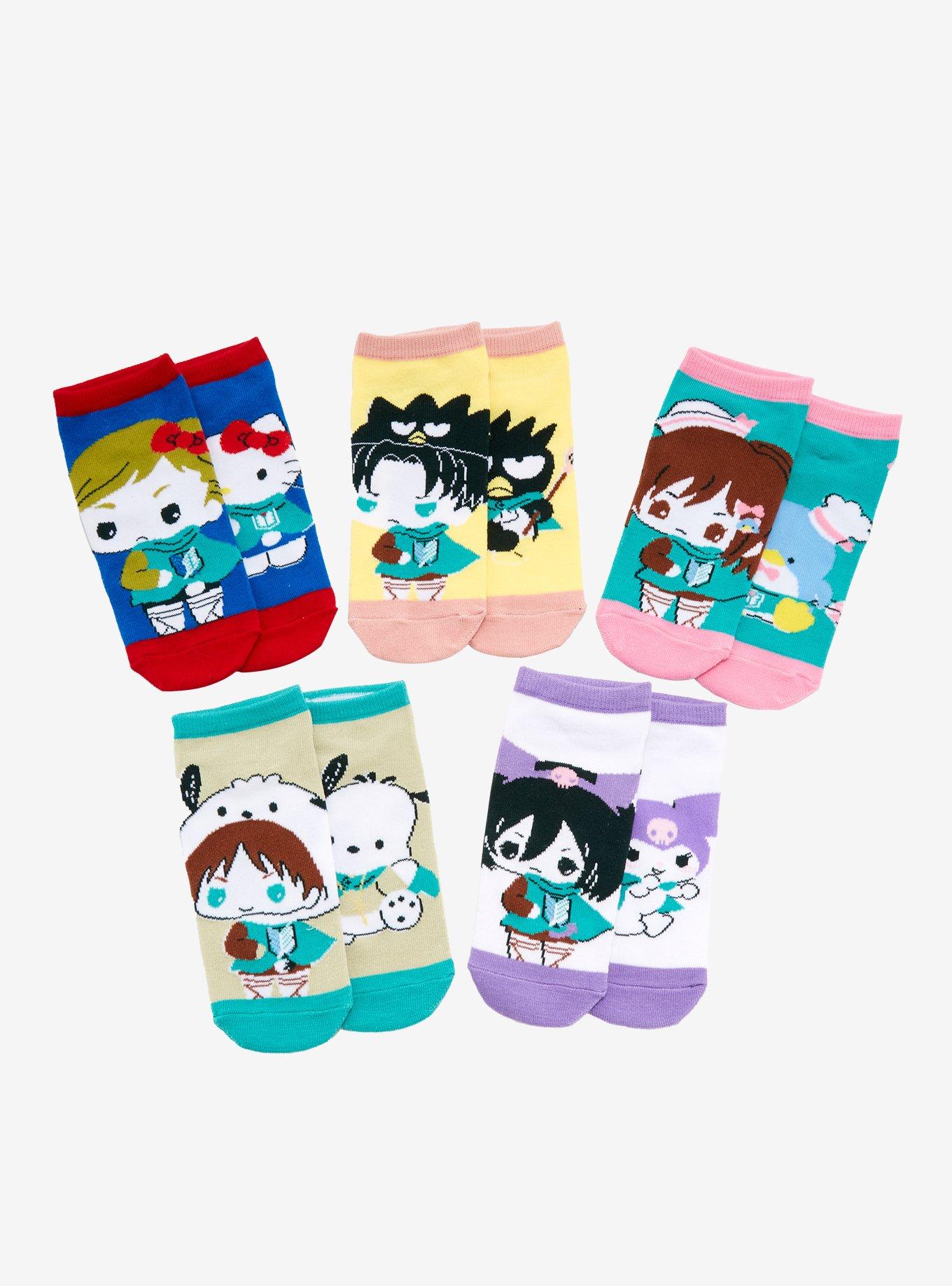 Sanrio Hello Kitty and Friends x Attack on Titan Characters Sock Set - BoxLunch Exclusive, , hi-res