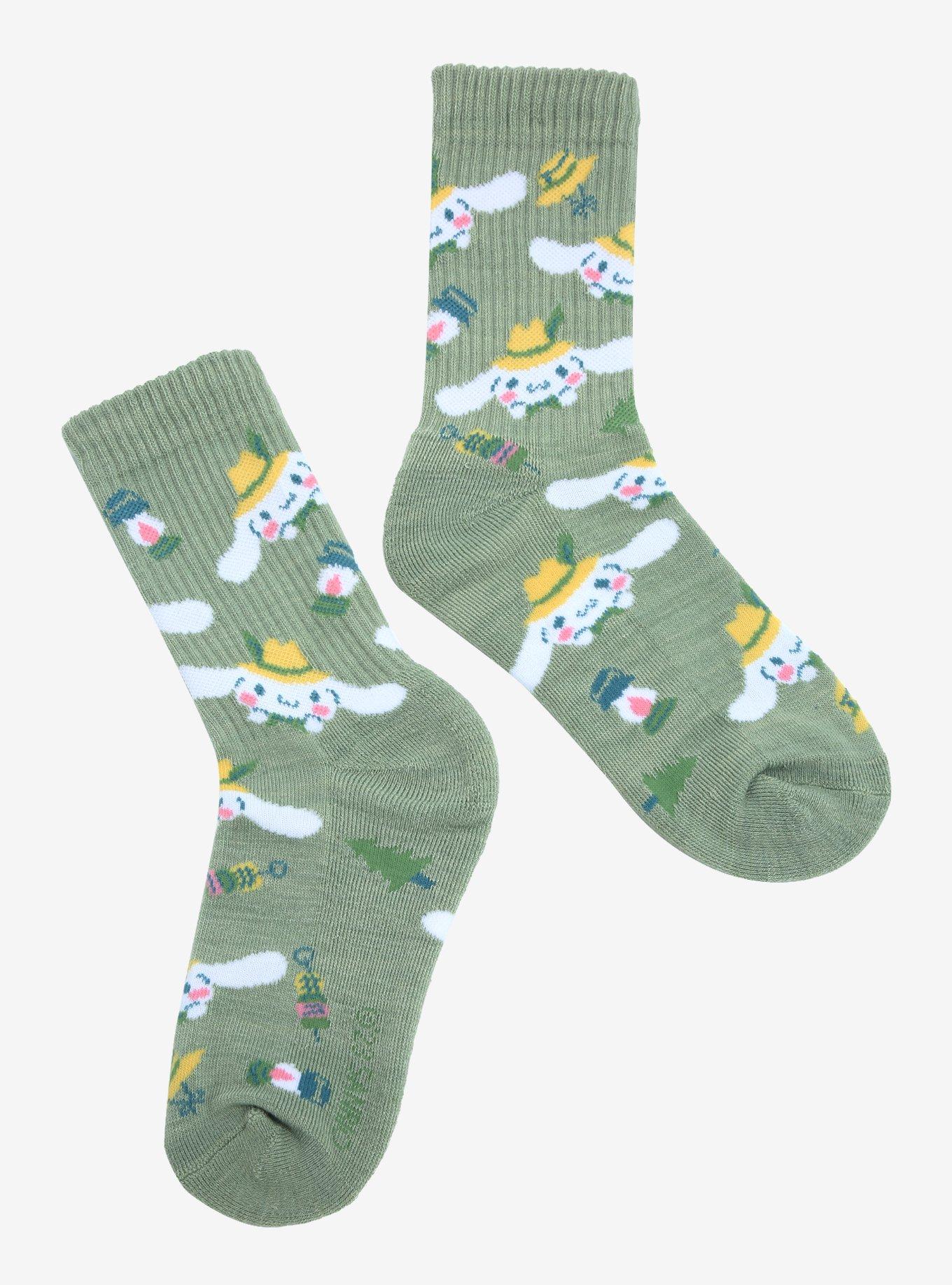 Sanrio Cinnamoroll Camping Allover Print Crew Socks - BoxLunch Exclusive, , hi-res