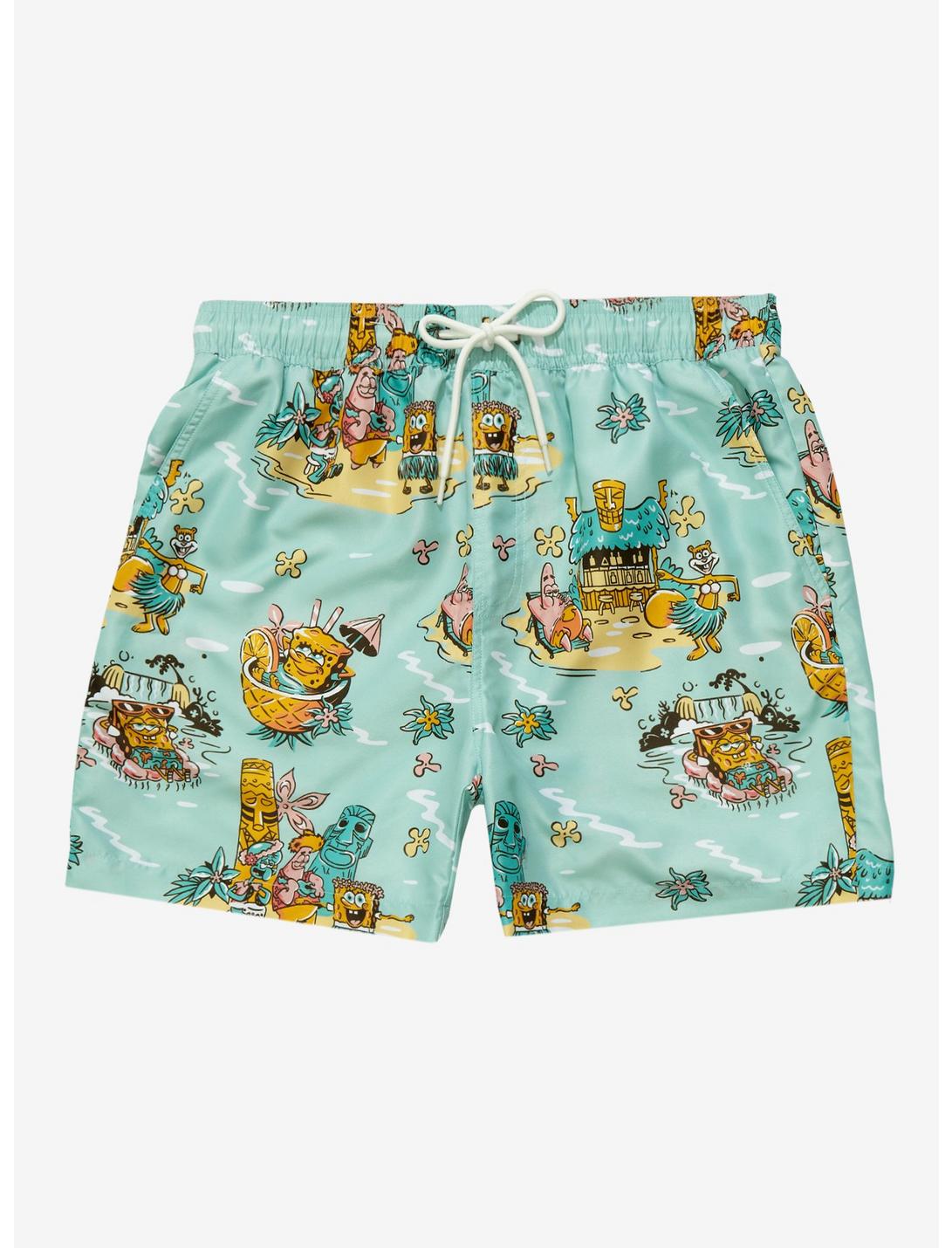 OppoSuits SpongeBob SquarePants Beach Allover Print Shorts - BoxLunch Exclusive, LIGHT BLUE, hi-res