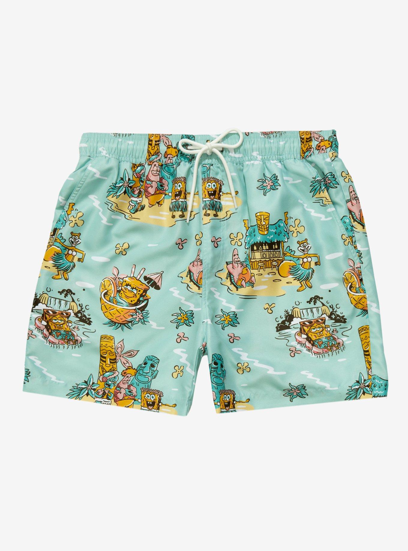 OppoSuits SpongeBob SquarePants Beach Allover Print Shorts - BoxLunch Exclusive, LIGHT BLUE, hi-res