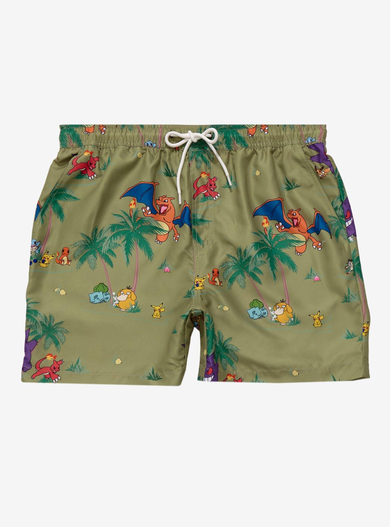 OppoSuits Pok&eacute;mon Tropical Allover Print Shorts, SAGE, hi-res