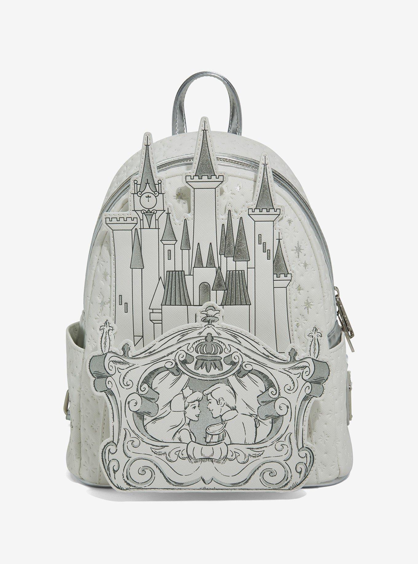 Disney Loungefly Sleeping Beauty Castle Mini Backpack & Wallet Black NWT