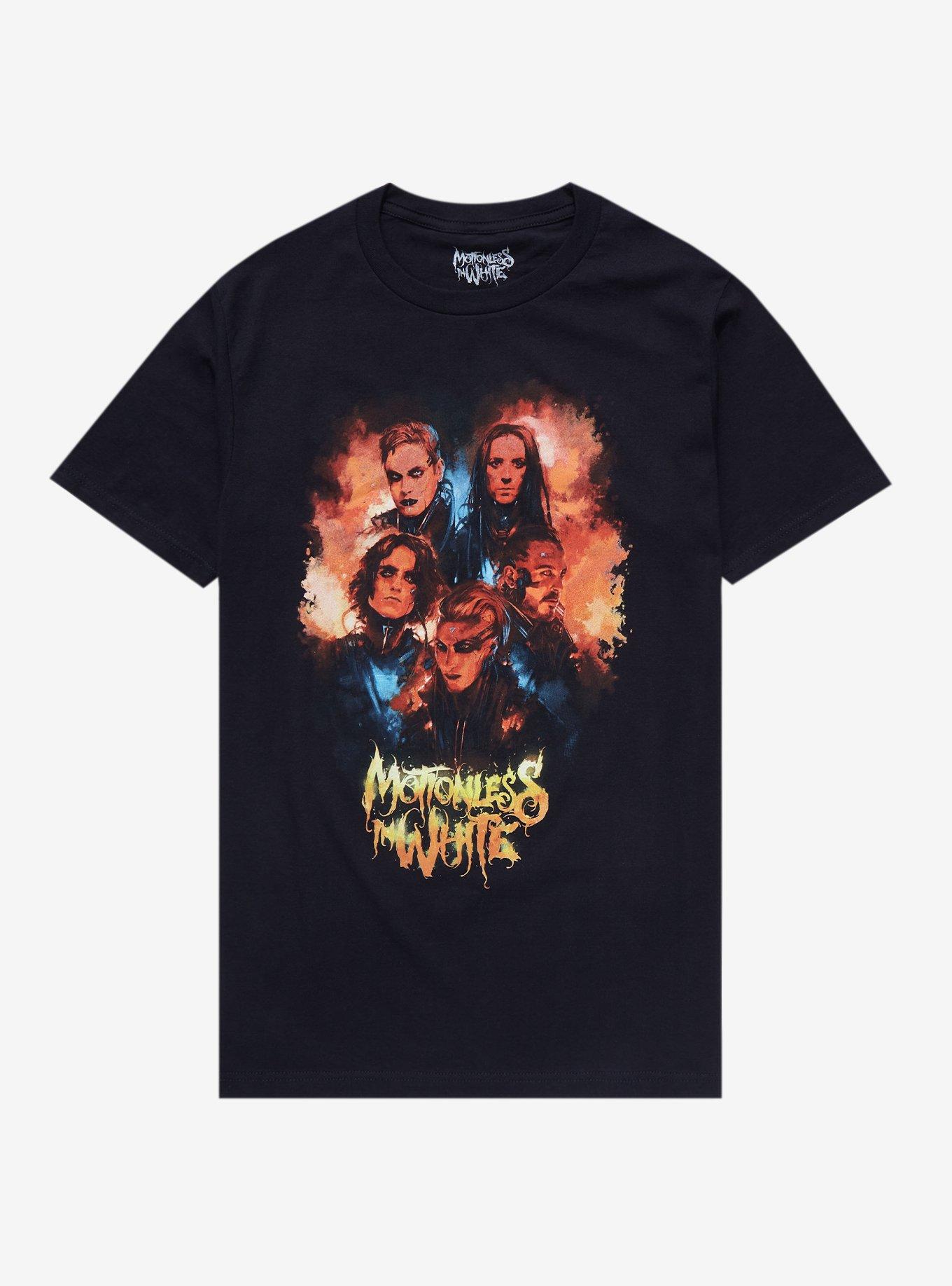 Motionless In White Group Boyfriend Fit Girls T-Shirt, BLACK, hi-res