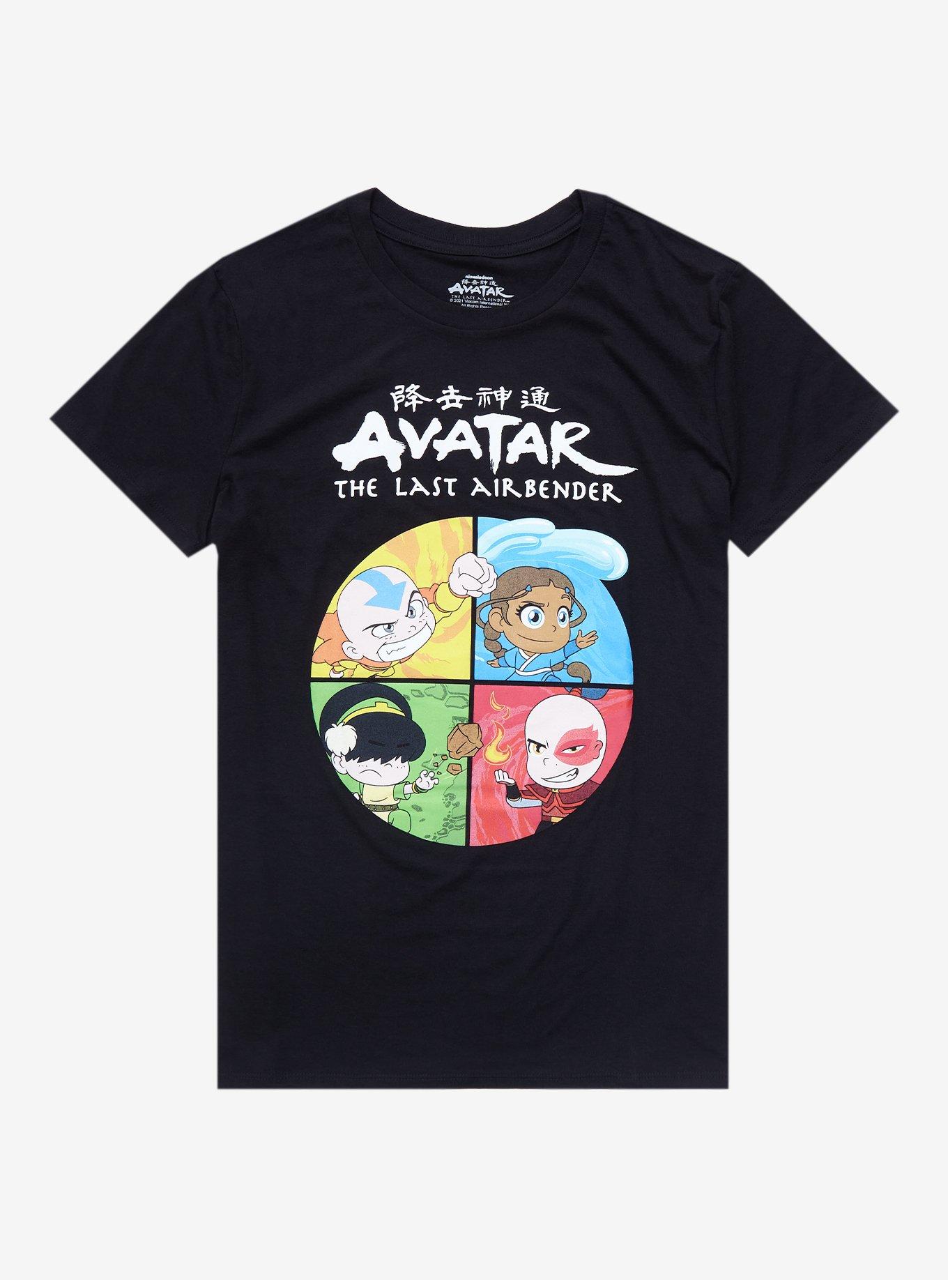 Avatar: The Last Airbender Chibi Group Boyfriend Fit Girls T-Shirt, MULTI, hi-res