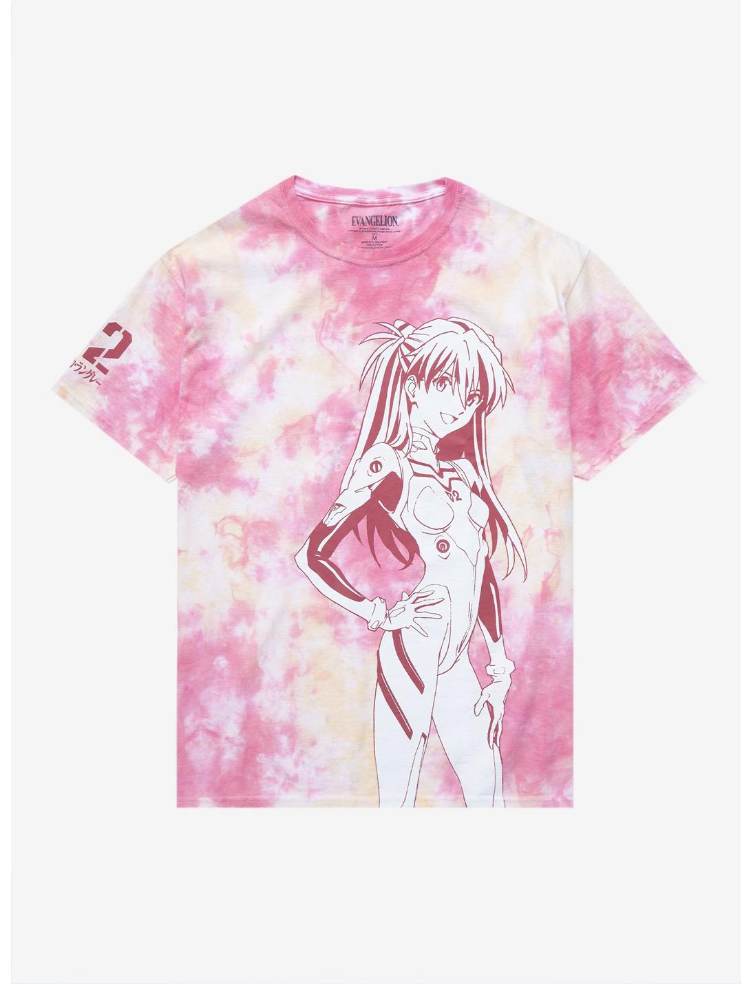 Neon Genesis Evangelion Asuka Tie-Dye Boyfriend Fit Girls T-Shirt, MULTI, hi-res