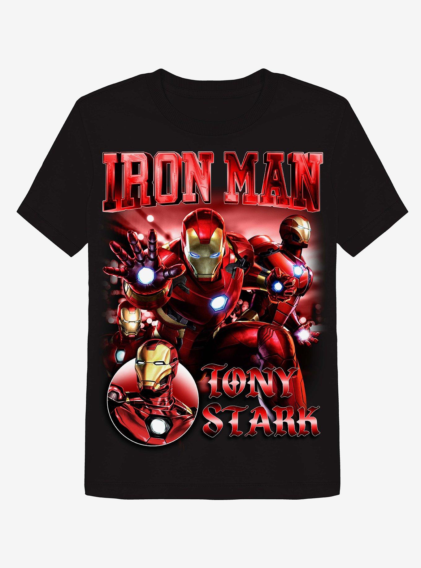 Men's Marvel Iron Man Time Travel Platform Logo Baseball Graphic Tee  White/Black Small 