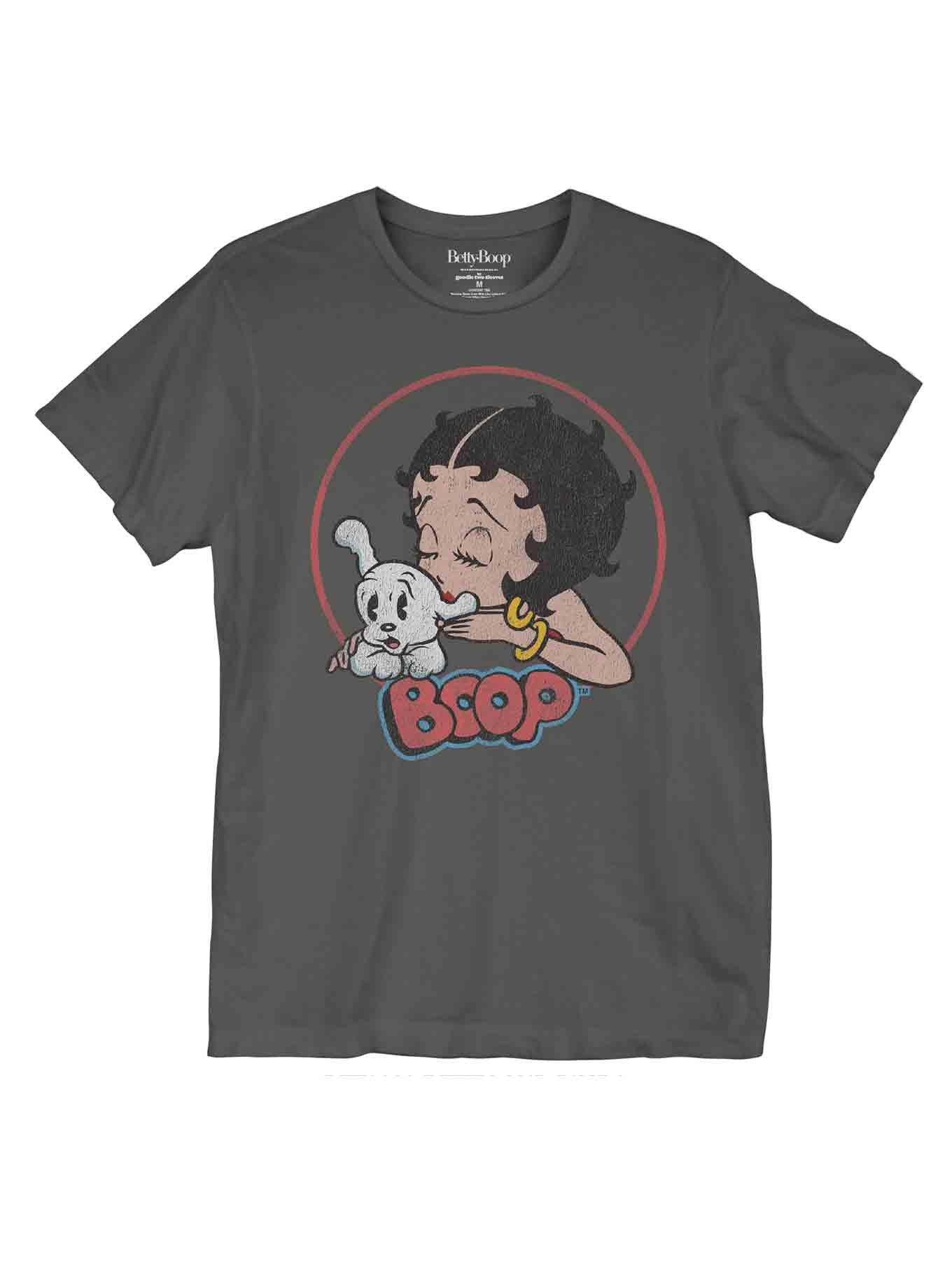 Betty Boop Pudgy Kiss Boyfriend Fit Girls T-Shirt, MULTI, hi-res