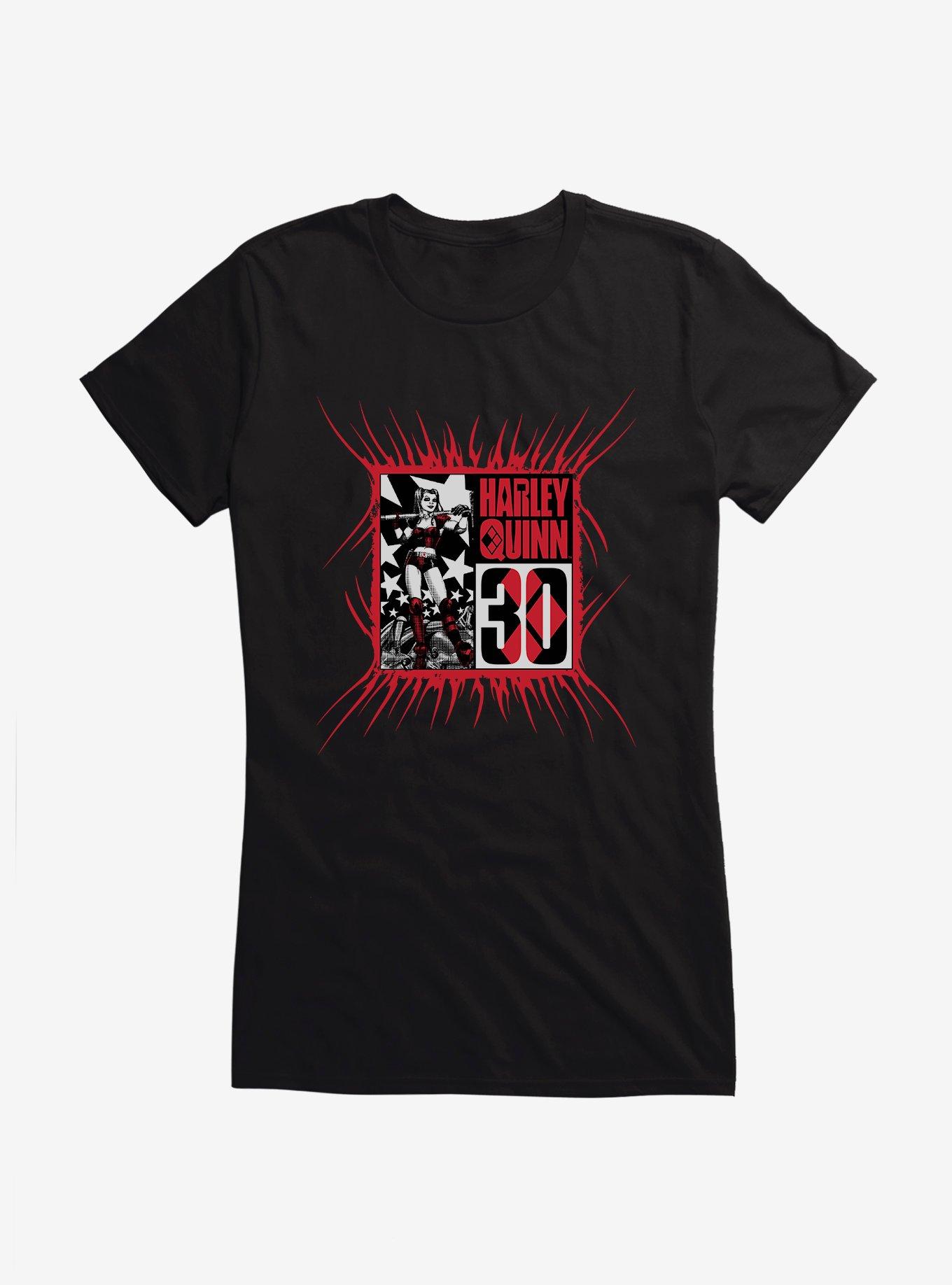 Harley Quinn 30Th Anniversary Girls T-Shirt, BLACK, hi-res