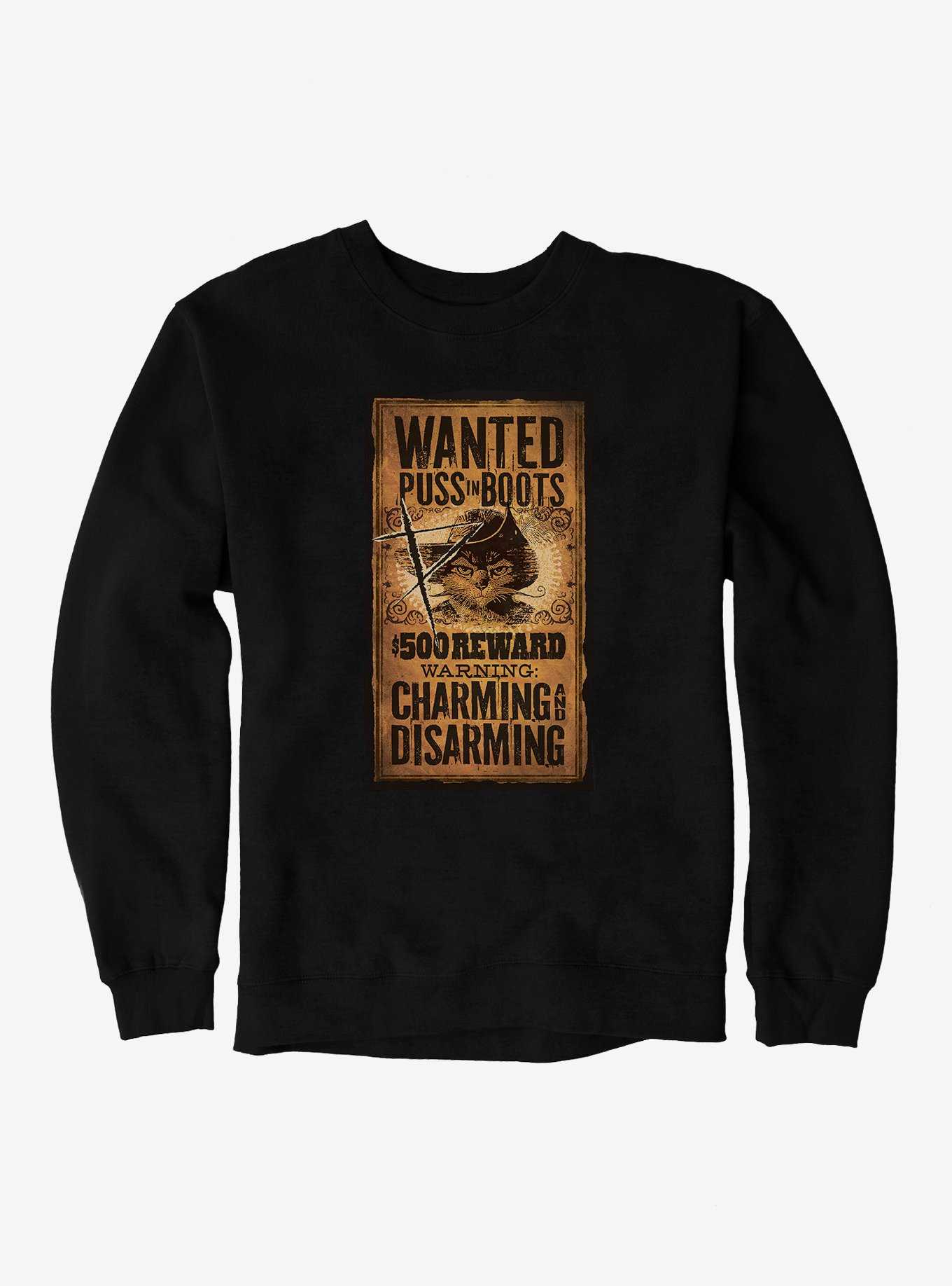 Puss In Boots Scratched Wanted Poster Sweatshirt, , hi-res