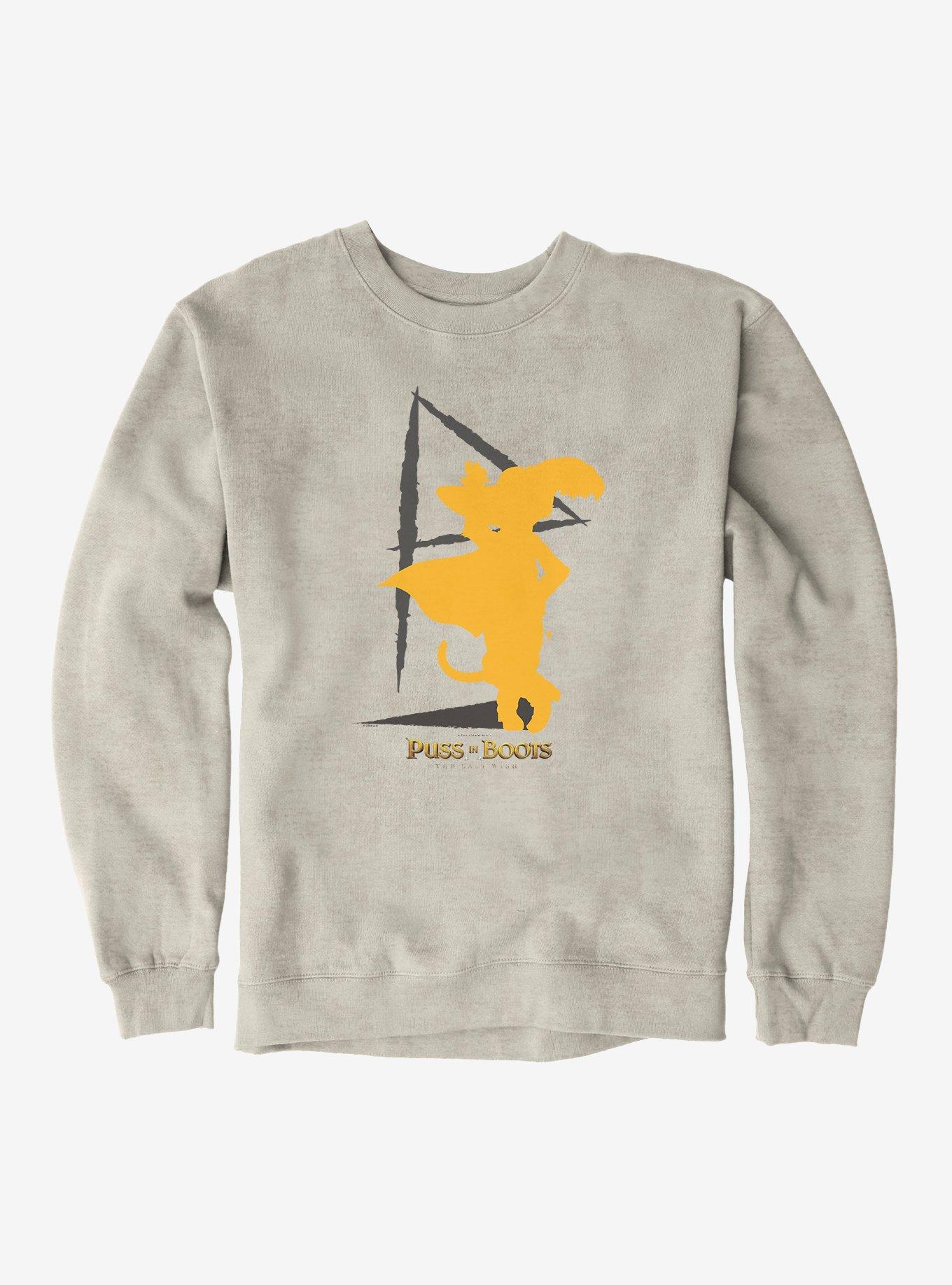 Puss In Boots Signature Silhouette Sweatshirt, OATMEAL HEATHER, hi-res