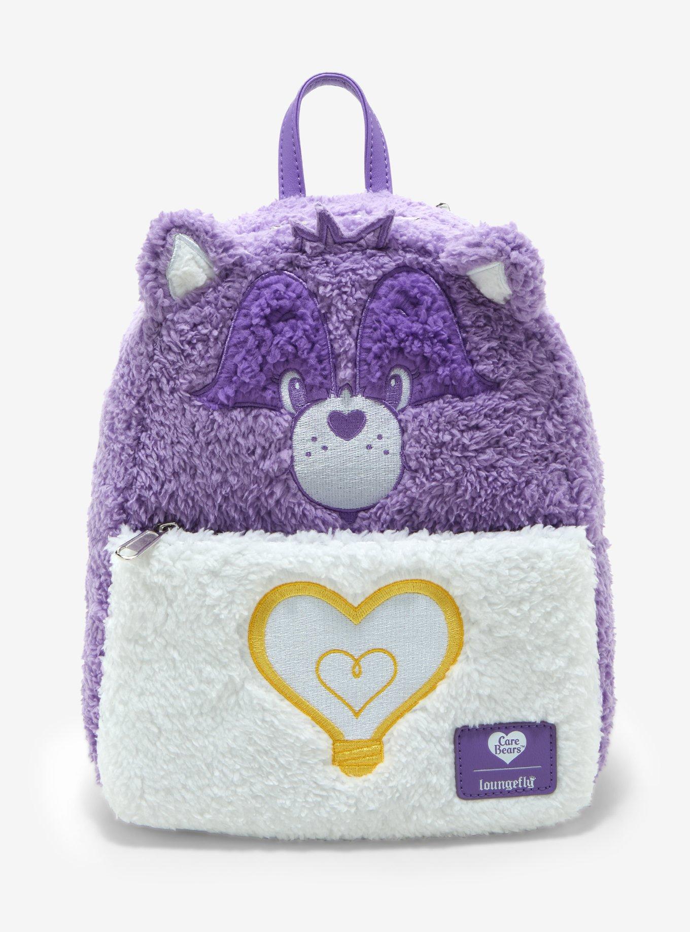 Loungefly Care Bears Bright Heart Raccoon Fuzzy Mini Backpack, , hi-res