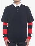 Black & Red Stripe Twofer Long-Sleeve T-Shirt, BLACK, hi-res