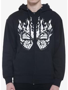 White Butterfly Flame Hoodie, , hi-res