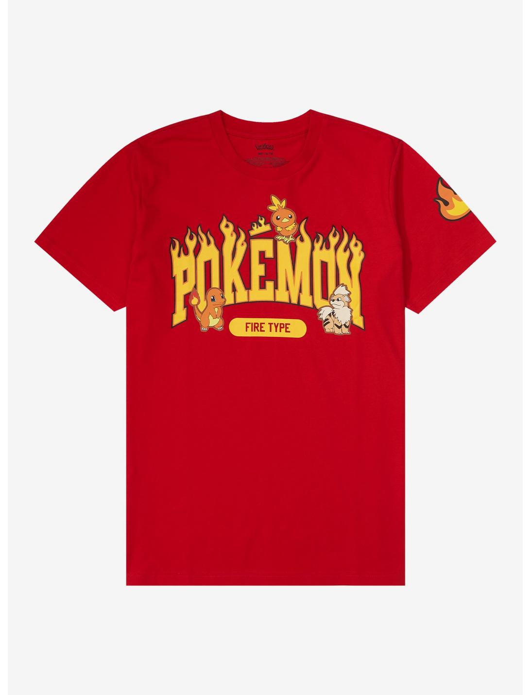 Pokémon Fire Type T-Shirt - BoxLunch Exclusive, RED, hi-res
