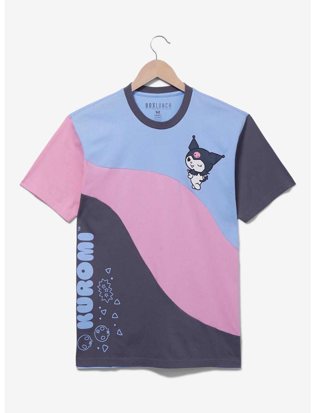 Sanrio Kuromi Wavy Panel T-Shirt - BoxLunch Exclusive, PINK, hi-res