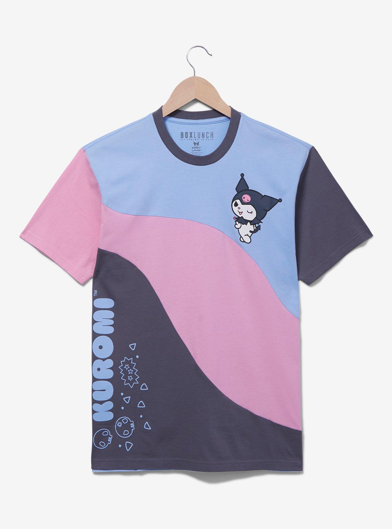 Sanrio Kuromi Wavy Panel T-Shirt - BoxLunch Exclusive, PINK, hi-res