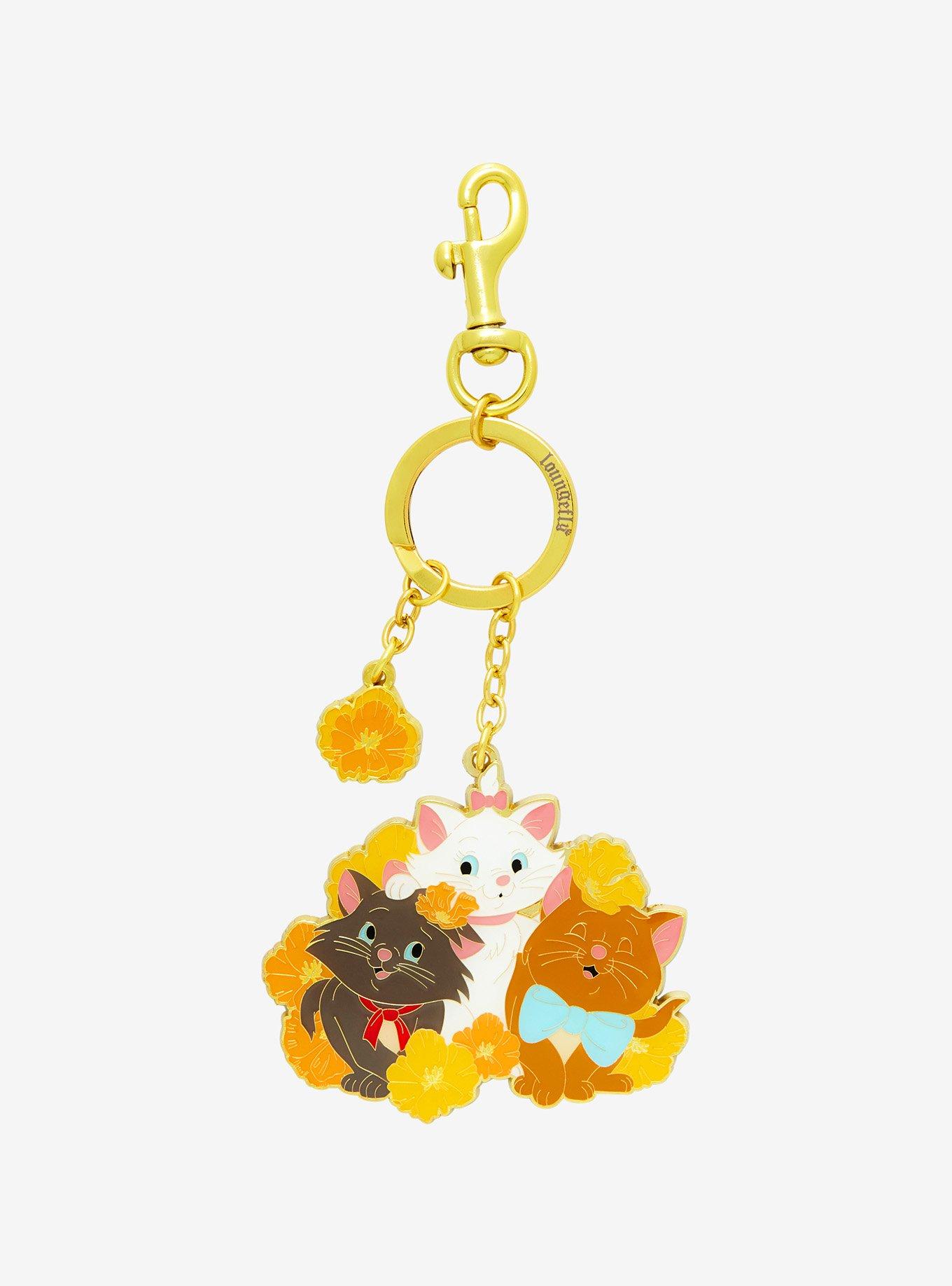 Loungefly Disney The Aristocats Kitties & Poppies Multi-Charm Keychain, , hi-res