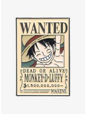 One Piece Monkey D. Luffy Wanted Poster Enamel Pin - BoxLunch Exclusive, , hi-res