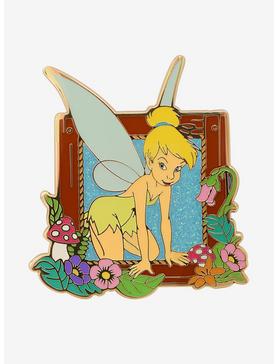 Disney Peter Pan Tinker Bell Floral Frame Portrait Enamel Pin, , hi-res