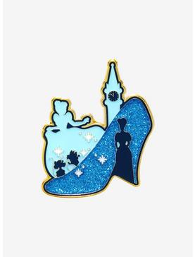 Loungefly Disney Cinderella Slipper Silhouette Glitter Enamel Pin - BoxLunch Exclusive, , hi-res